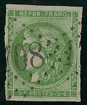 RFCL42Ba30€ - Philatélie - Timbre de france classique N° Yvert et Tellier 42Ba oblitéré - Timbres classiques de France