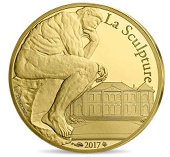 Rodin or - Philatelie - pièce de monnaie - collection 7 arts - pièces de monnaies de collection