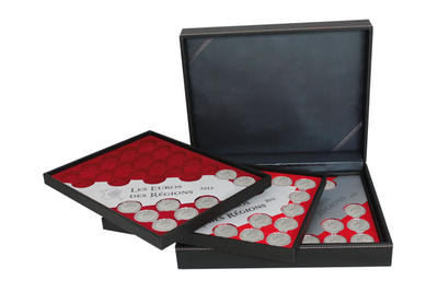 S2365FR-1 - Philatélie 50 - coffret pour pièces de monnaies de 10 € des régions - matériel numismatique - marque LINDNER