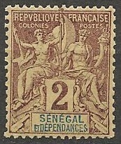 SEN9 - Philatelie - Timbre du Sénégal N° Yvert et Tellier 9 - Timbres de colonies françaises