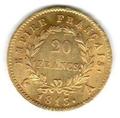 1813-1 - Philatélie - pièce de monnaie française de 20 francs en or