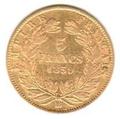 1859BB - pièce de monnaie française en or - pièce de monnaie de collection