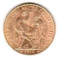 1910 - Philatélie - pièce de monnaies française en or - pièce de monnaie de collection