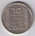 10F801-1932 - Philatélie 50 - pièce française de 10 francs Turin - pièce de monnaie de collection - pièce en argent