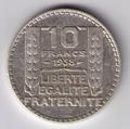 10F801-1938 - Philatélie 50 - pièce française de 10 francs Turin - pièce de monnaie de collection - pièce en argent