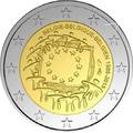 2 € Belgique 2015 drapeau - Philatelie - pièce 2 € commémorative Belgique - drapeau européen