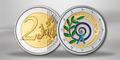 2 € Grèce 2011 colorée  - Philatélie 50 - pièce de monnaie commémorative 2 euros Grèce 2011 - pièce de monnaie de collection