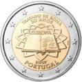 2 € Portugal 2007 - Philatélie 50 - pièce de monnaie de collection - pièce commémorative 2 € Portugal 2007 - traité de Rome