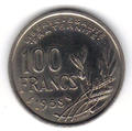 897-2 - Philatelie - pièce française de 100 F avec variété