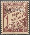 ANDTAXE6 - Philatélie - Timbre d'Andorre Taxe N° Yvert et Tellier 6 - Timbres de collection