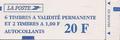 C1507 - Philatélie - Carnet de timbres à composition variable N° 1507 du catalogue Yvert et Tellier - Carnet de timbres de france de collection