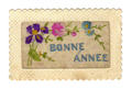 cp 588 - Philatélie 50 - Carte postale ancienne brodée