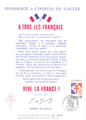 EN 3 - Philatelie - encart philatélique hommage au Général De Gaulle