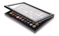 ID5925 - Philatélie 50 - vitrine en bois de marque SAFE pour capsules de champagne de collection