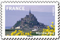 334 -  Philatélie 50 - timbre de France adhésif - timbre de collection Yvert et Tellier - Mont Saint Michel - La France en timbres - 2009