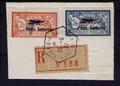 PA 1 et 2 fragment - Philatélie 50 - timbres de France Poste Aérienne oblitérés N° Yvert et Tellier 1 et 2