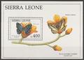 PAPSLB155 - Philatélie - Bloc de Sierra Leone sur les papillons N°YT 155 - Timbres sur les papillons - Timbres animaux