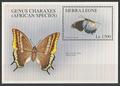 PAPSLB303 - Philatélie - Bloc de Sierra Leone sur les papillons N°YT 303 - Timbres sur les papillons - Timbres animaux