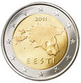 Pièce 2 € Estonie 2011- Philatélie 50 - pièces de monnaies euros d'Estonie - pièces de monnaies euros de collection