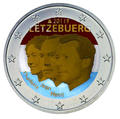 2 € Luxembourg 2011 - Philatélie 50 - pièce de monnaie euros - pièce de monnaie de 2 € commémorative Luxembourg 2011colorée