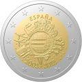 pièce 2€ ESPAGNE 10ème anniversaire 2012