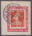 RFPUB138GUERREALCOOL - Philatélie - Timbre N°YT 138 sur porte timbre guerre à l'alcool- Timbre publicitaire