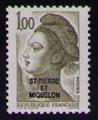 SPM - Philatélie 50 - timbre de Saint Pierre et Miquelon avec variété N° Yvert et Tellier 461a