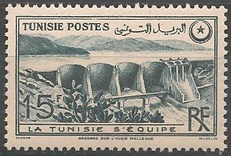TUN330 - Philatelie - Timbre de Tunisie N° Yvert et Tellier 330 - Timbres de colonies françaises