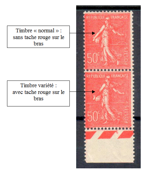 VAR199-2 - Philatelie - timbre de France avec variété
