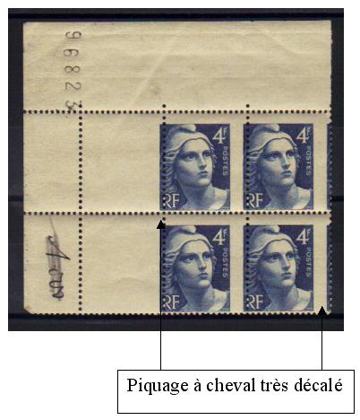 VAR725x4 - 2 - Philatelie - timbres de France avec variété