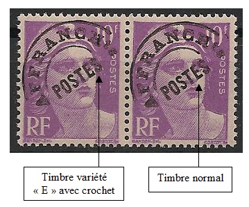 VARPREO102a - Philatelie - Timbre de france n° Yvert et Tellier Préoblitéré 102a - Timbres de france variétés