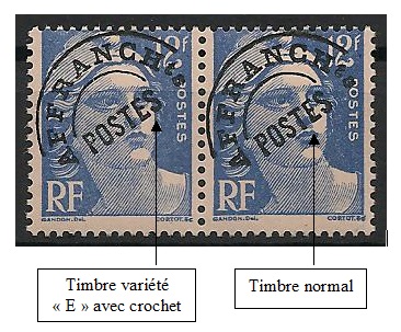 VARPREO103a - Philatélie - Timbre de france n° Yvert et Tellier Préoblitéré 103a - Timbres de france variétés