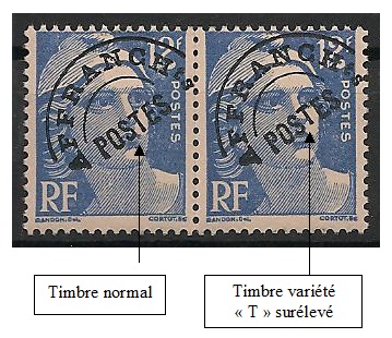 VARPREO103b - Philatélie - Timbre de france n° Yvert et Tellier Préoblitéré 103b - Timbres de france variétés