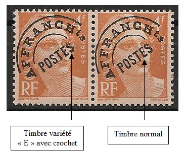 VARPREO99a - Philatélie - Timbre de france n° Yvert et Tellier Préoblitéré 99a - Timbres de france variétés
