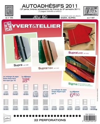 YT820014 - Philatélie - jeux complémentaires 2011 Yvert et Tellier - matériel philatélique pour timbres de France de collection