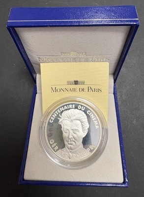 100F1995-BE-G.Philipe, Philatélie 50, coffret pièce 100 Francs argent 1995, Monnaie de paris, centenaire du Cinéma, Gérard Philipe