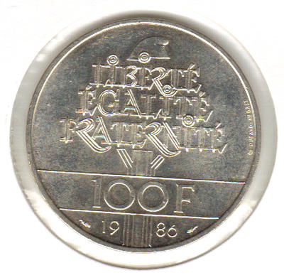 100F901-1986-2 - Philatélie 50 - pièce française de 100 francs