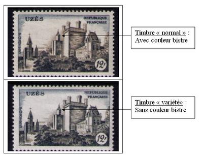 1099 - Philatélie 50 - timbre de France avec variété N° Yvert et Tellier 1099 - 2