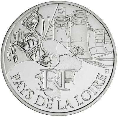 10 € Pays de Loire - Philatélie 50 - pièce de monnaie en argent de la région Pays de Loire 2011 - pièce de monnaie de collection