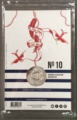 10€JPG-N°10/24-VERSO - Philatélie 50 - 10€ jean paul Gaultier N° 10 - pièces Euro