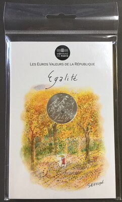 10€SempéAutomneEgalité  - Philatélie 50 - 10€ Argent Sempé Automne Egalité  2014 - pièces Euro