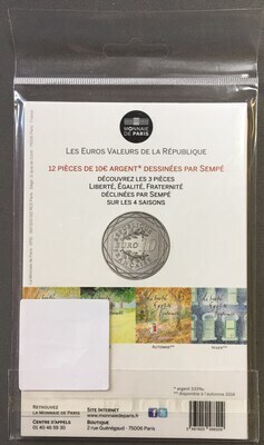10€SempéAutomneEgalité-verso - Philatélie 50 - 10€ Argent Sempé Automne Egalité 2014 - pièces Euro