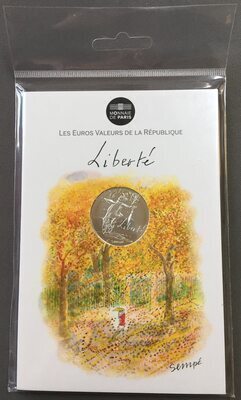 10€SempéAutomneLiberté - Philatélie 50 - 10€ Argent Sempé Automne Liberté 2014 - pièces Euro
