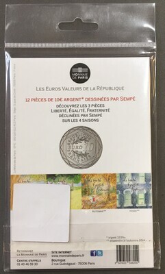 10€SempéAutomneLiberté-verso - Philatélie 50 - 10€ Argent Sempé Automne Liberté 2014 - pièces Euro