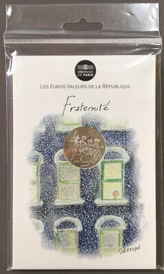 10€SempéHiverFraternité - Philatélie 50 - 10€ Argent Sempé Hiver Fraternité 2014 - pièces Euro