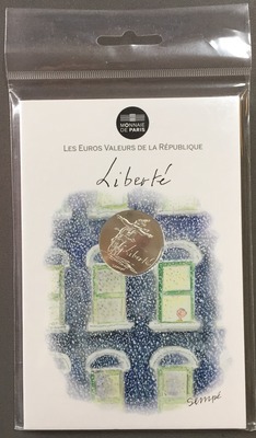 10€SempéHiverLiberté - Philatélie 50 - 10€ Argent Sempé Hiver Liberté 2014 - pièces Euro
