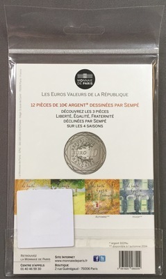10€SempéHiverLiberté-verso - Philatélie 50 - 10€ Argent Sempé Hiver Liberté 2014 - pièces Euro