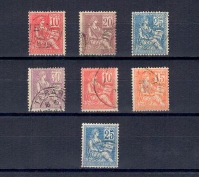 112-118 - Philatélie - timbres de France de collection oblitérés