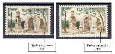1130 - 2 - Philatélie - timbre de France avec variété N° Yvert et Tellier 1130