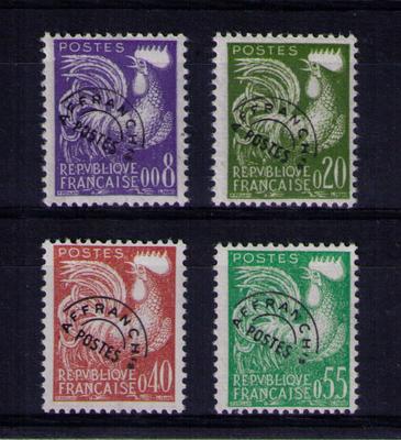 Préo 119 à 122 - Philatélie 50 - timbres préoblitérés de France N° Yvert et Tellier 119 à 122 - timbres de collection